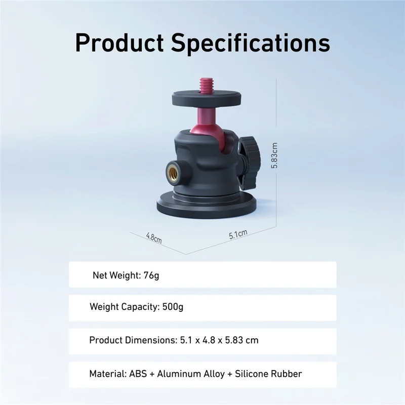 TELESIN x5 S7-JBK-12 For DJI Osmo Pocket 3 Ball Head Magnetic Mount Action Camera Base Adapter