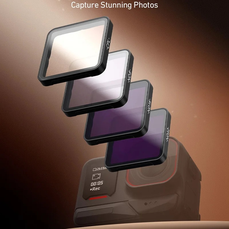 TELESIN S5-FLT-27-TIS Pour Insta360 Ace Pro / Pro 2 Ensemble de Filtres Polarisants avec Filtres CPL / ND8 / ND16 / ND32