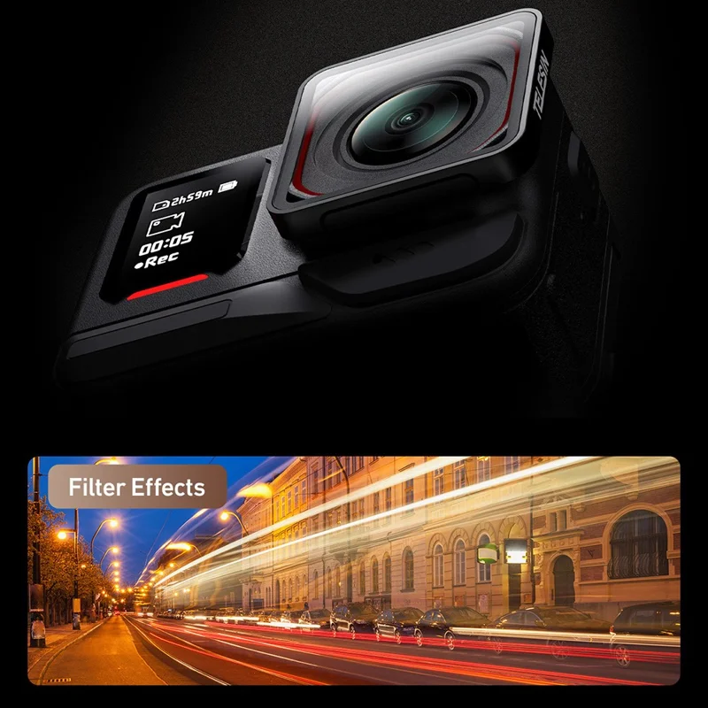 TELESIN S5-FLT-27-TIS Pour Insta360 Ace Pro / Pro 2 Ensemble de Filtres Polarisants avec Filtres CPL / ND8 / ND16 / ND32
