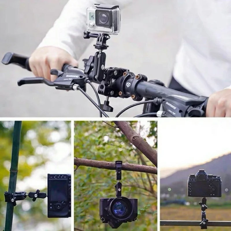 For DJI / GoPro / Insta360 Action Camera Crab Claw Clamp 360 Degree Rotation Magic Arm Mount Phone Holder