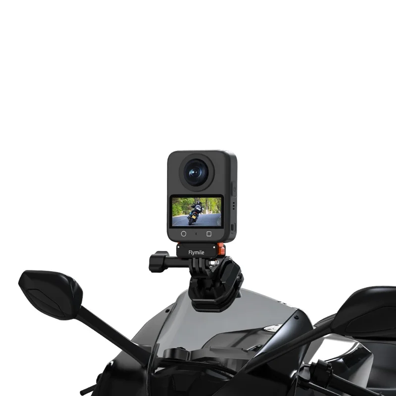 FLYMILE Motorrad-Kamerahalterung Universelle Kompatibilität Vibrationsgeschützte Klemmvorrichtung für Action-Kameras