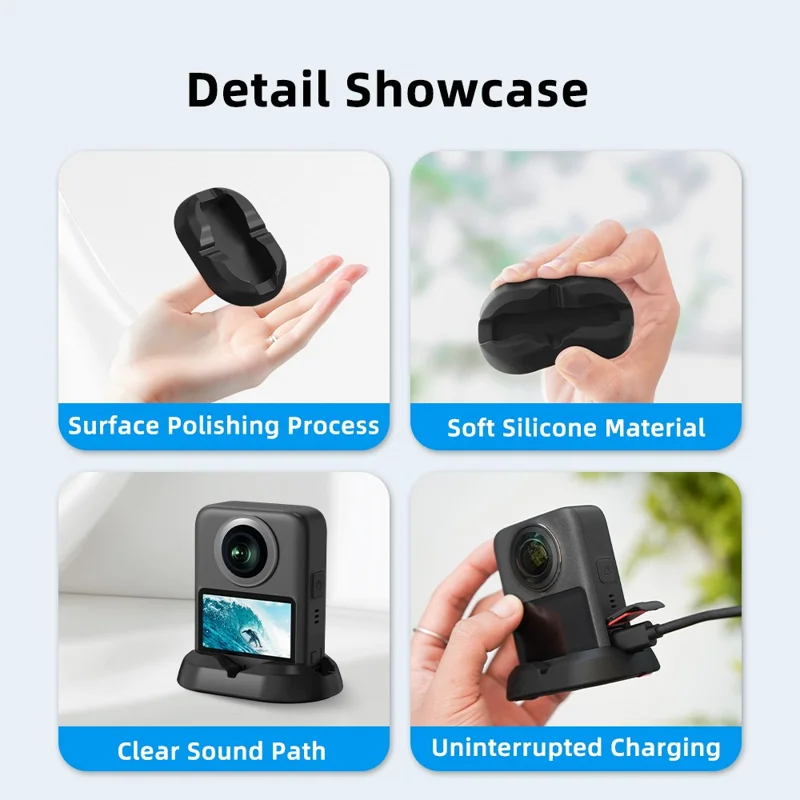 For DJI Osmo 360 Panoramic Camera Car Mount Base Stable Vertical Placement Silicone Base