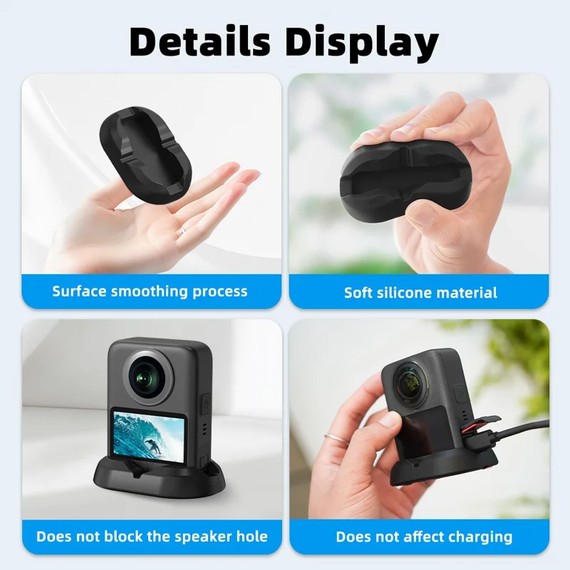 For DJI Osmo 360 Panoramic Camera Silicone Base Stand Secure Scratch Proof Waterproof