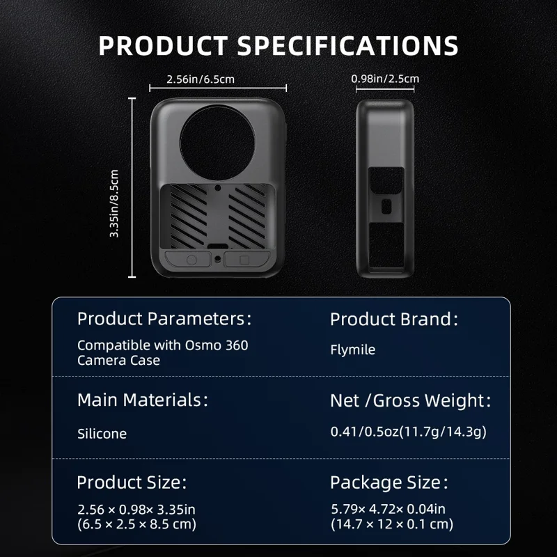 For DJI Osmo 360 Panoramic Camera Silicone Case Shockproof Scratch Resistant Quick Battery Access