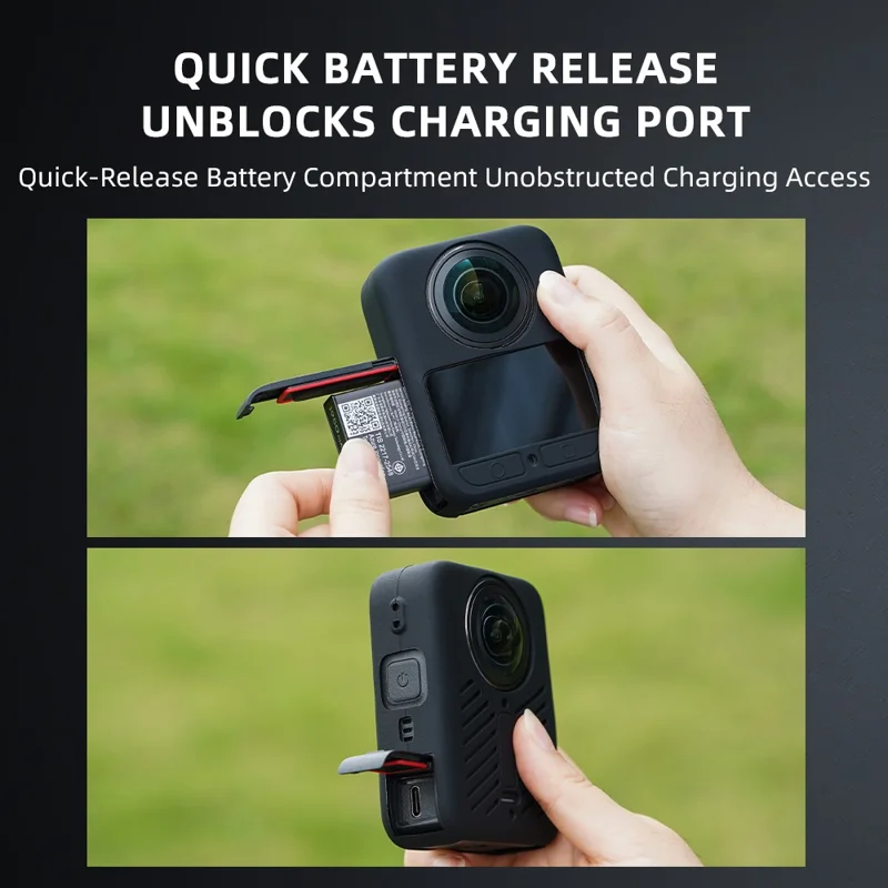 For DJI Osmo 360 Panoramic Camera Silicone Case Shockproof Scratch Resistant Quick Battery Access