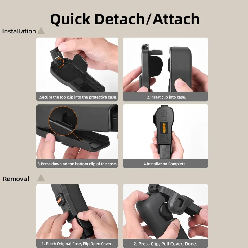 BRDRC Capa Protetora para DJI Osmo Pocket 3 com Abertura Flip e Alça