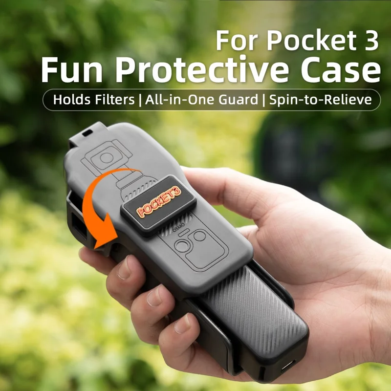BRDRC Capa Protetora para DJI Osmo Pocket 3 com Abertura Flip e Alça