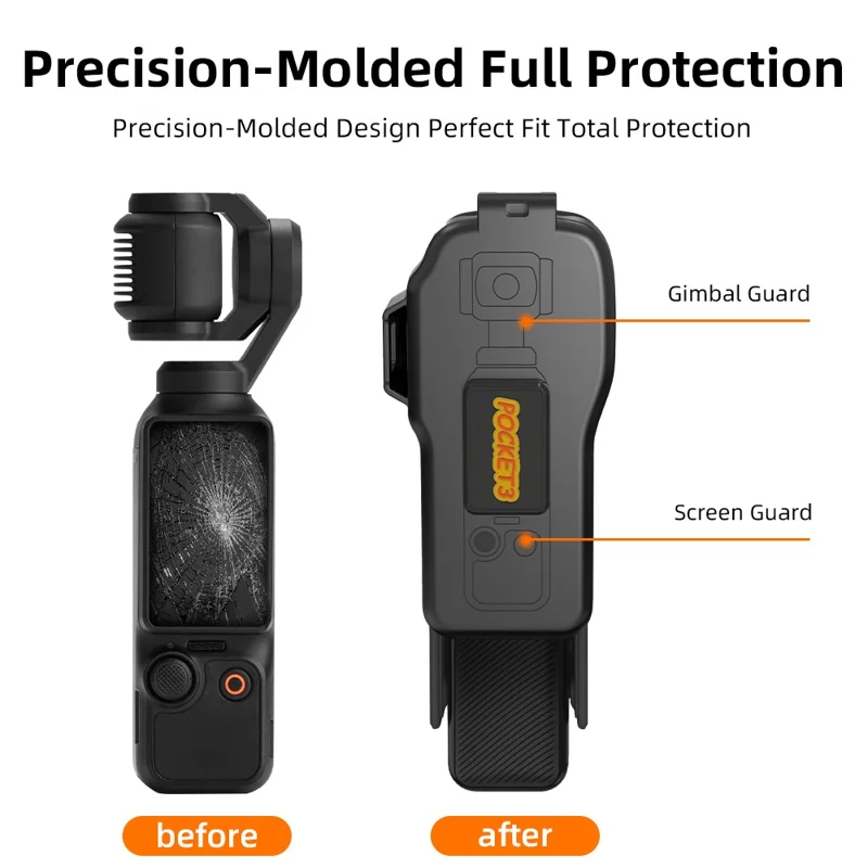 BRDRC Capa Protetora para DJI Osmo Pocket 3 com Abertura Flip e Alça