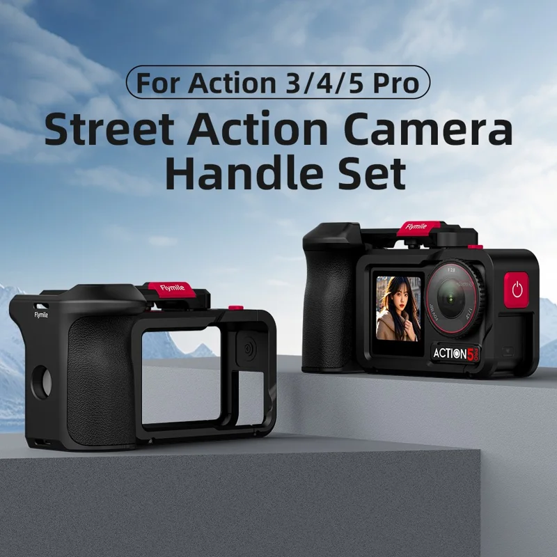 Набор ручек для уличной фотографии Flymile Street для DJI Osmo Action 5 Pro / 4 / 3 Алюминиевый сплав Набор клеток для камер