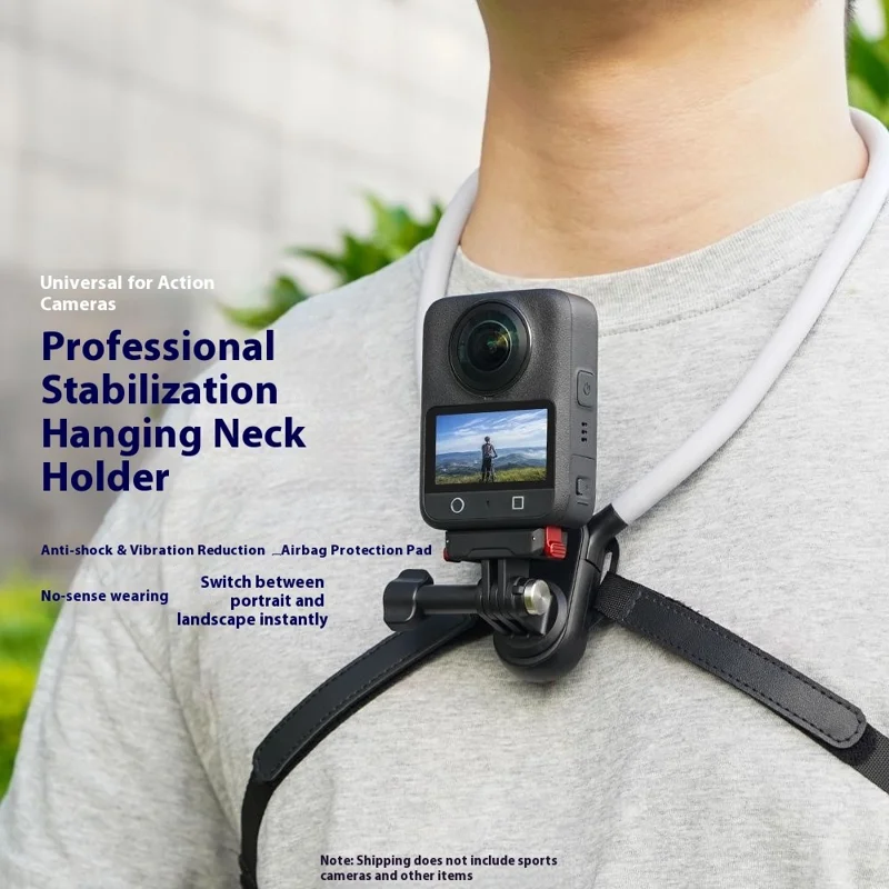 Soporte vertical para cámara FLYMILE Neck Mount con correa para DJI Osmo 360 / Action 5 Pro / Pocket 3