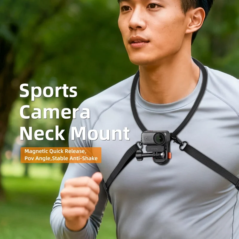 FLYMILE Quick Release Neck Mount Bracket with Strap for Action Cameras Hanging Neck Holder