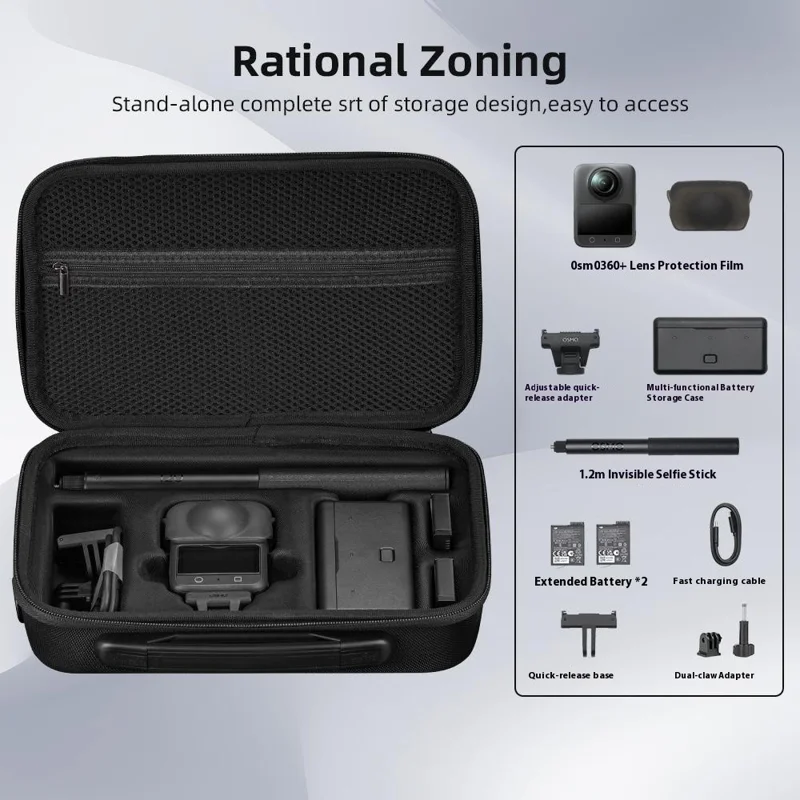 BRDRC Camera Storage Bag for DJI Osmo 360 Portable Carrying Case with Shoulder Strap