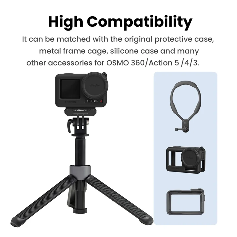 AMAGISN Para DJI Osmo 360 / Action 5 / 4 / 3 Base de Montagem Magnética Metálica de Liberação Rápida Acessório de Câmera de Ação