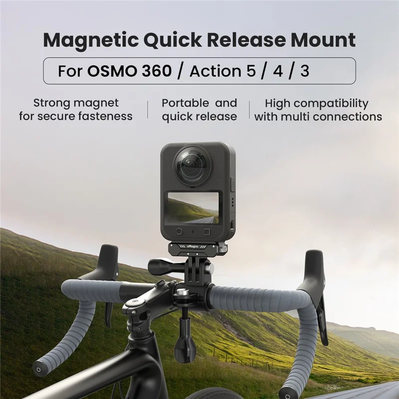 AMAGISN Para DJI Osmo 360 / Action 5 / 4 / 3 Base de Montagem Magnética Metálica de Liberação Rápida Acessório de Câmera de Ação