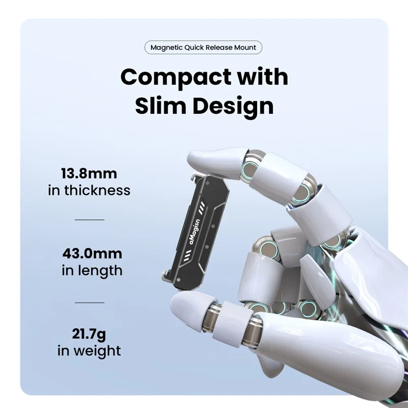 AMAGISN Para DJI Osmo 360 / Action 5 / 4 / 3 Base de Montagem Magnética Metálica de Liberação Rápida Acessório de Câmera de Ação