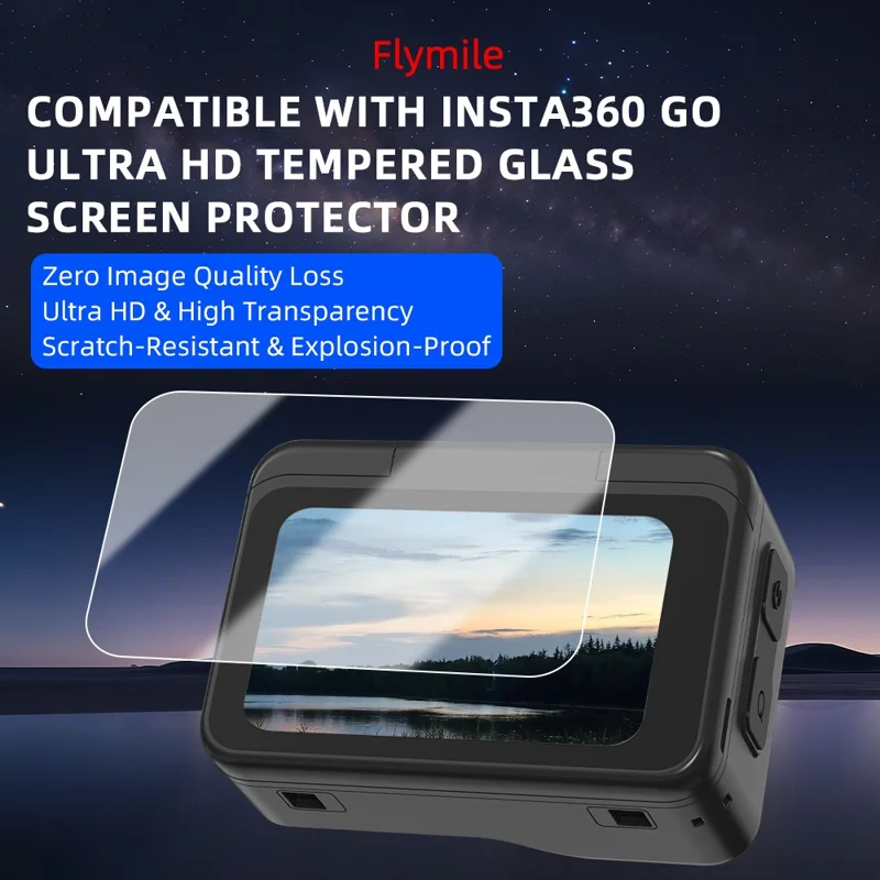 2Pcs Screen Protector for Insta360 Go Ultra Tempered Glass Film HD Ultra Clear Scratch Resistant Camera Screen Film