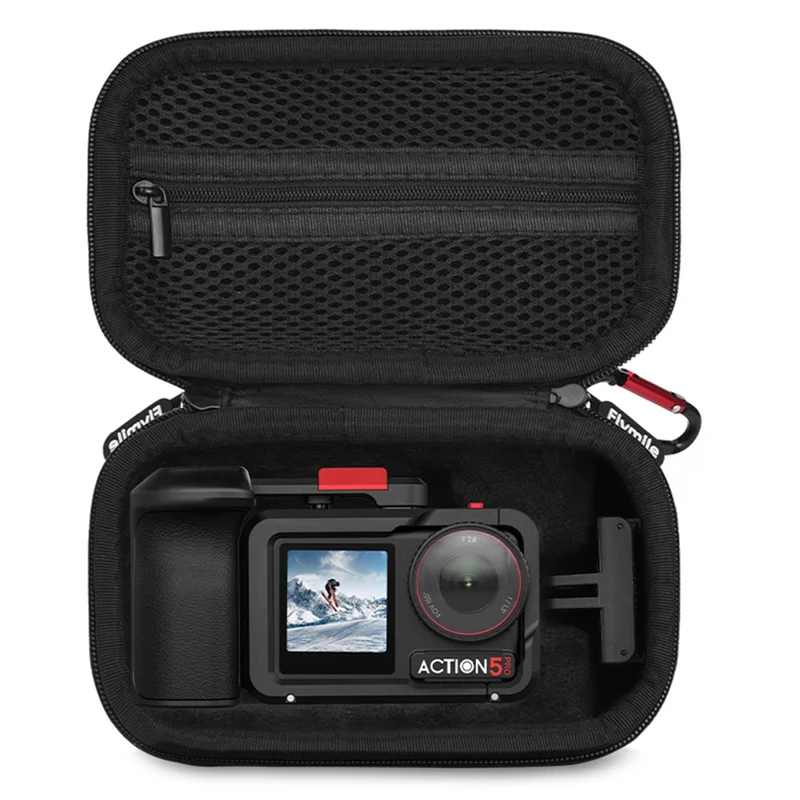 Bolsa de almacenamiento FLYMILE para DJI Osmo Action 3 / 4 / 5 Pro Street Photography Kit Estuche protector con correa para la muñeca