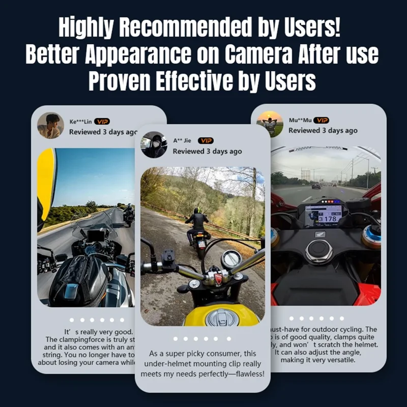 STARTRC For Motorcycle Helmet Universal Action Camera Mount Clamp Adjustable Angle Secure Fixation