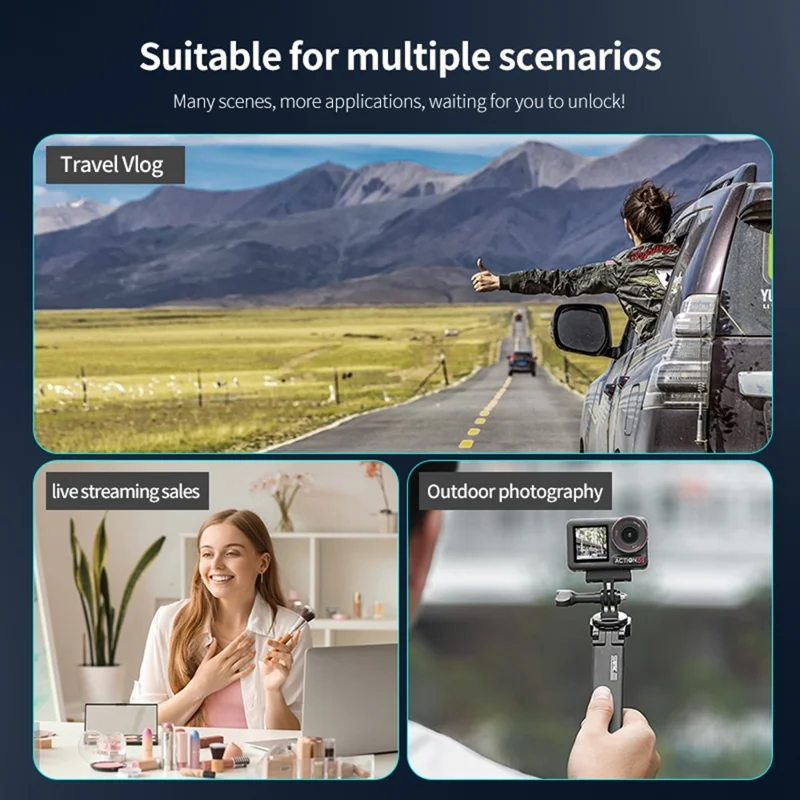 STARTRC for Action Cameras Foldable Magnetic Tripod Foldable Aluminum Alloy 1 / 4 Thread Mount