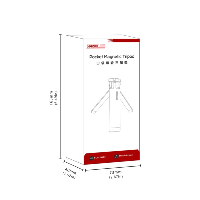 STARTRC for Action Cameras Foldable Magnetic Tripod Foldable Aluminum Alloy 1 / 4 Thread Mount