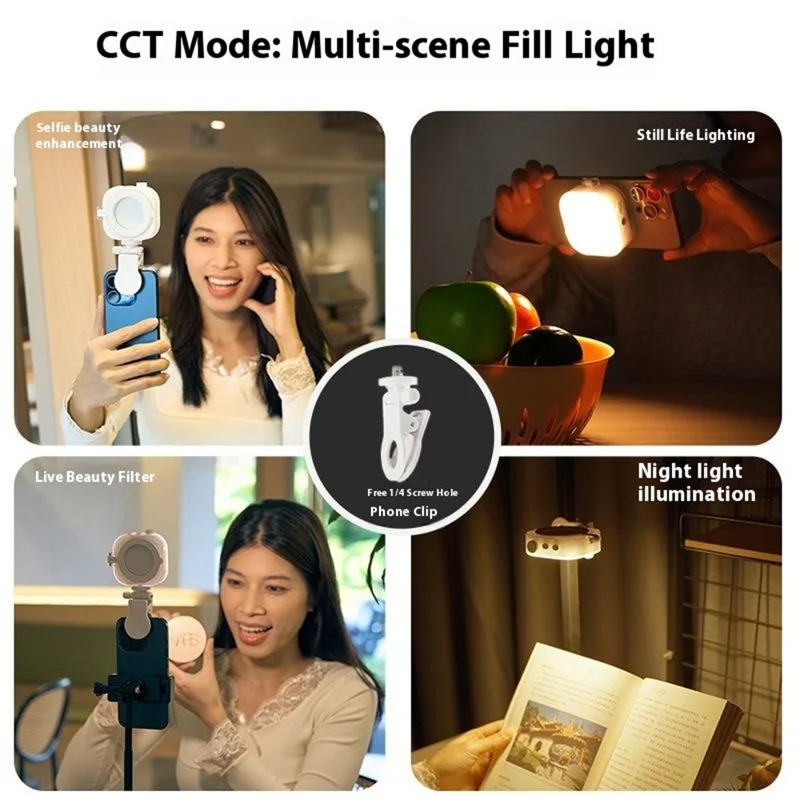 TELESIN P5-BGD-03 RGB Color Magnetic Ice Cube Light Mini Photography Fill Light Phone Stand