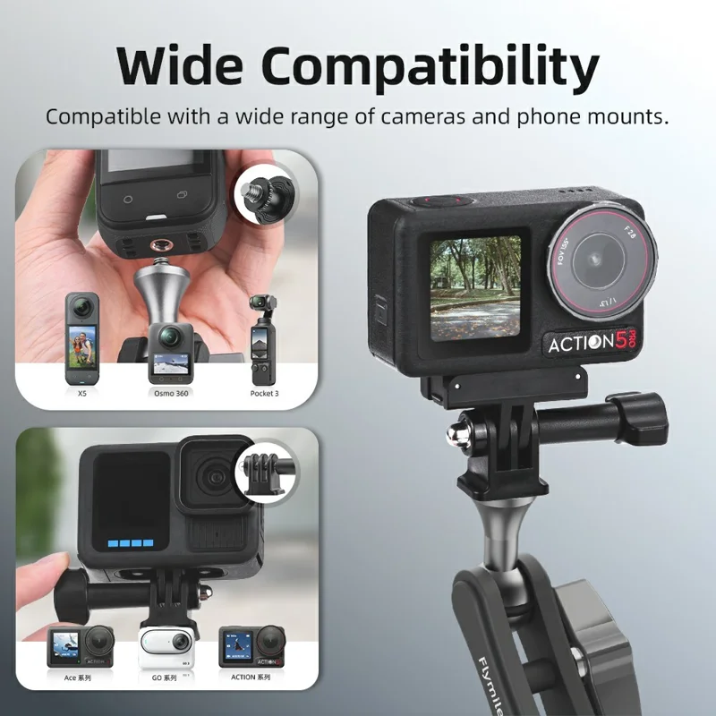 FLYMILE For Action Cameras 360 Degree Rotating Aluminum Alloy Car Suction Cup Mount Bracket