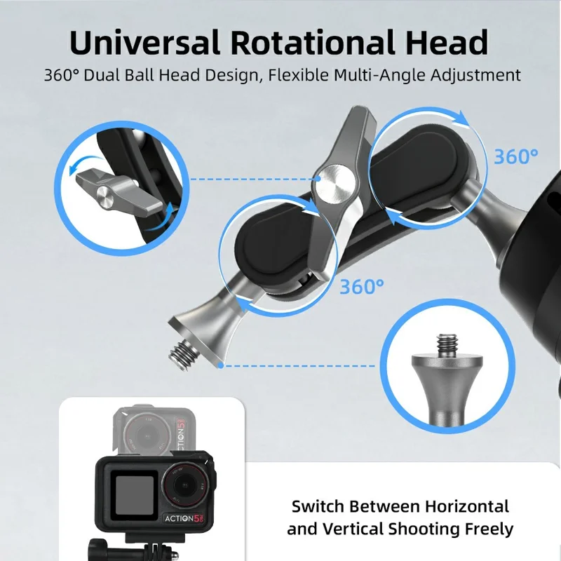 FLYMILE For Action Cameras 360 Degree Rotating Aluminum Alloy Car Suction Cup Mount Bracket