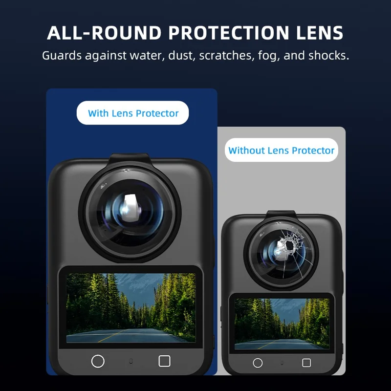 2 Peças para Câmera Panorâmica DJI OSMO 360, Protetor de Lente de Vidro Temperado de Dureza 6H