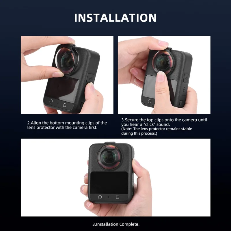 2 Peças para Câmera Panorâmica DJI OSMO 360, Protetor de Lente de Vidro Temperado de Dureza 6H