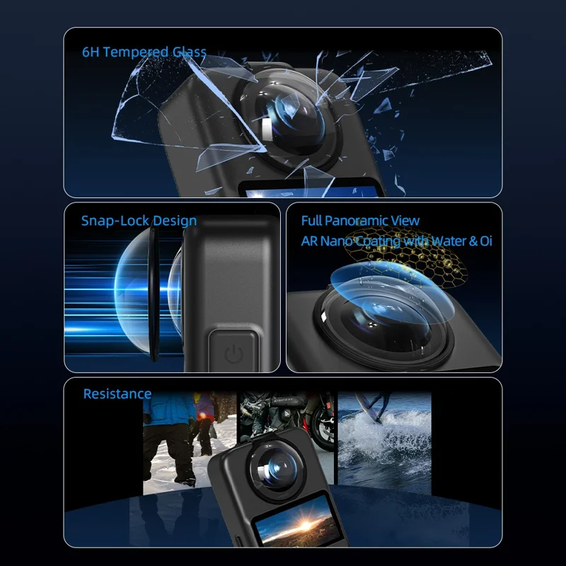 2 Peças para Câmera Panorâmica DJI OSMO 360, Protetor de Lente de Vidro Temperado de Dureza 6H