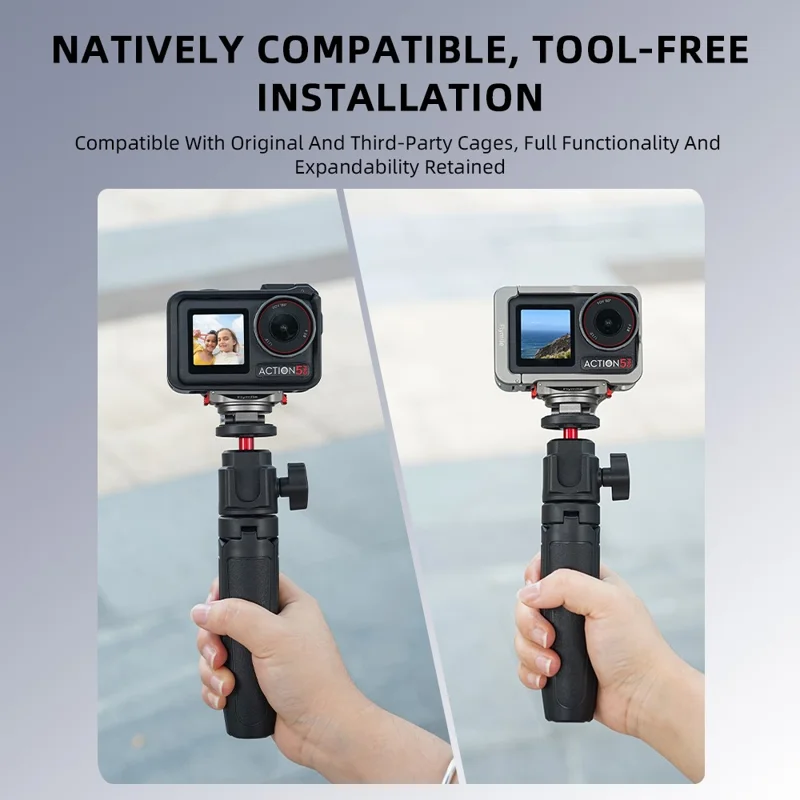 FLYMILE Quick Release Magnetic Mount for DJI Osmo Action 5 Pro / 4 / 3 / Osmo 360 3-Axis Pivot Structure Camera Holder