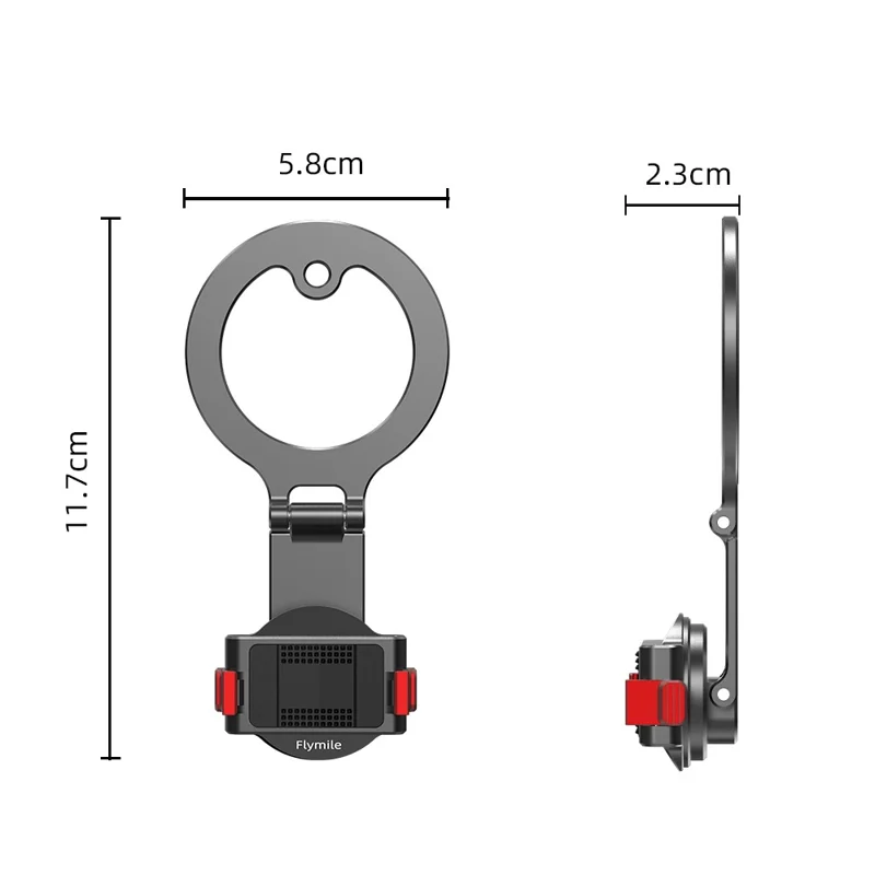 FLYMILE Quick Release Magnetic Mount for DJI Osmo Action 5 Pro / 4 / 3 / Osmo 360 3-Axis Pivot Structure Camera Holder