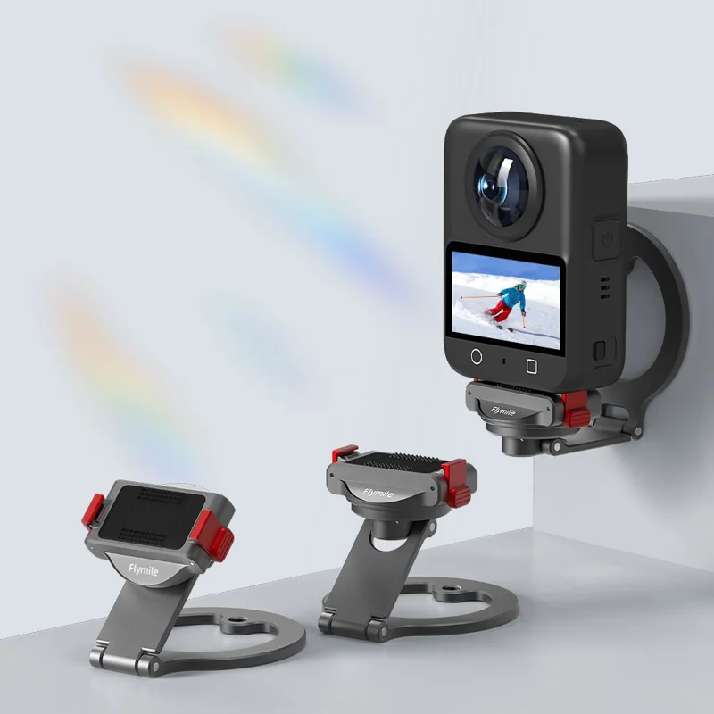 FLYMILE Quick Release Magnetic Mount for DJI Osmo Action 5 Pro / 4 / 3 / Osmo 360 3-Axis Pivot Structure Camera Holder