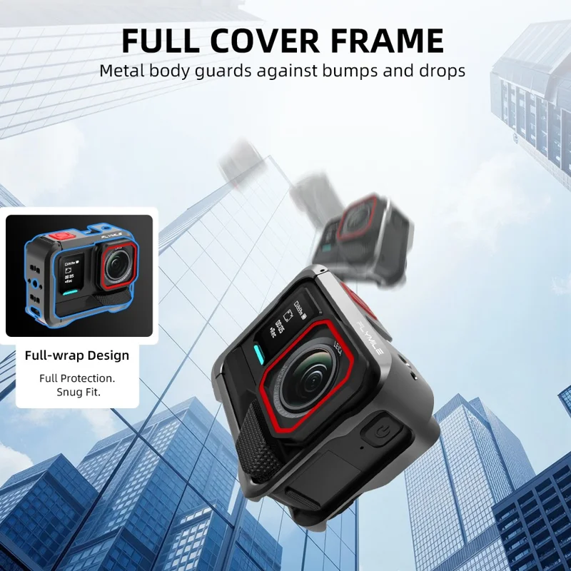 FLYMILE Metal Cage for Insta360 Ace Pro 2 / Ace Pro Aluminum Alloy Camera Frame Protective Cover