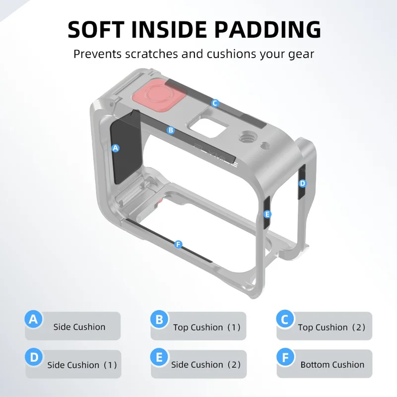 FLYMILE Metal Cage for Insta360 Ace Pro 2 / Ace Pro Aluminum Alloy Camera Frame Protective Cover