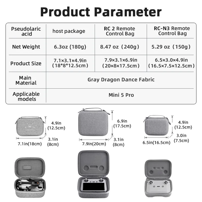 For DJI Mini 5 Pro Drone Protective Case Wear-Resistant Hard Shell Storage Box