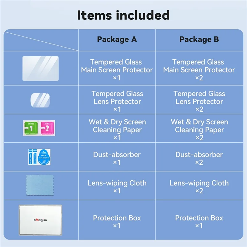 AMAGISN 2Pcs Screen Protector For DJI Pocket 3 Tempered Glass Film HD Protective Film Action Camera Accessory