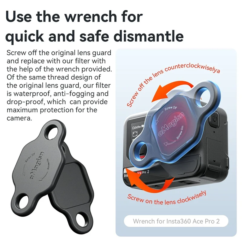 AMAGISN For Insta360 Ace Pro 2 Diving Filter Underwater Camera Accessory Waterproof Filters - Light Red