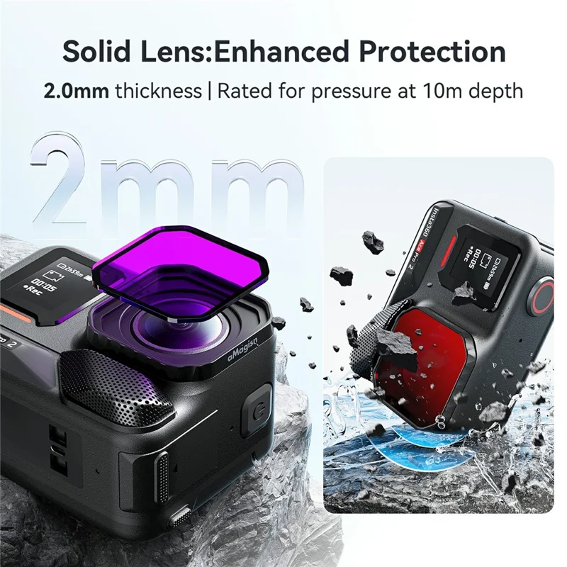 AMAGISN For Insta360 Ace Pro 2 Diving Filter Underwater Camera Accessory Waterproof Filters - Red