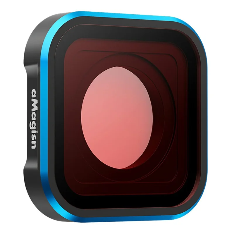 Obiektyw filtra do nurkowania AMAGISN do kamery akcji GoPro Hero 13 / 12 / 11 / 11 Mini / 10 / 9, wodoodporny filtr – jasnoczerwony