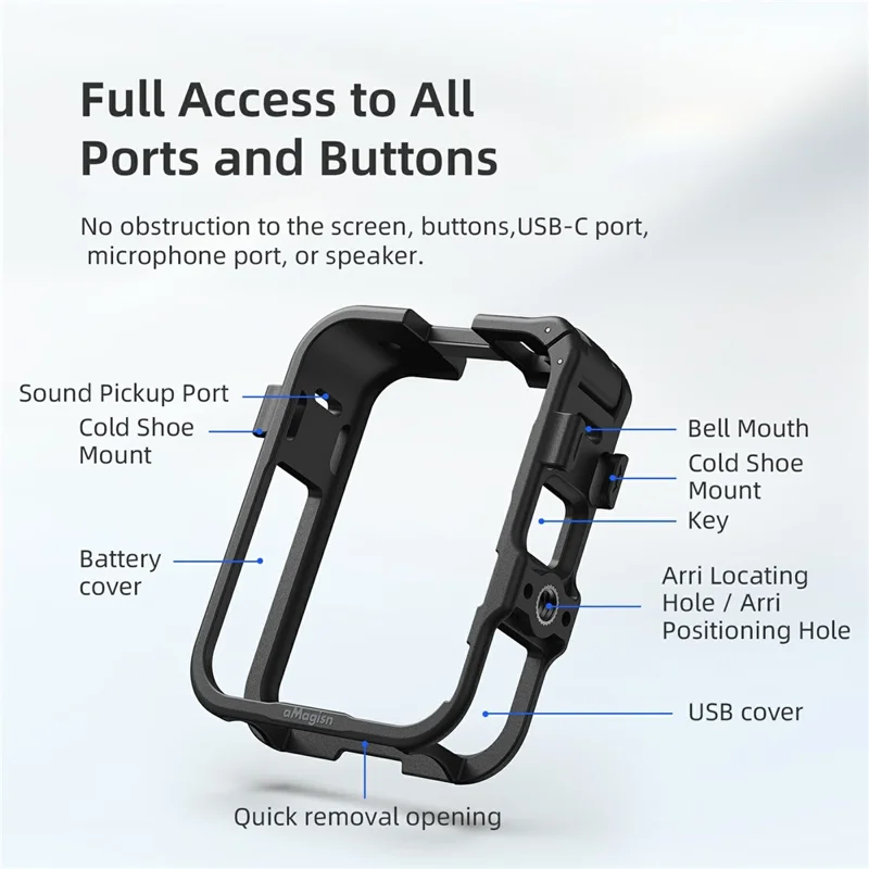 AMAGISN For DJI Osmo 360 Cage Lightweight Protective Frame Camera Accessory
