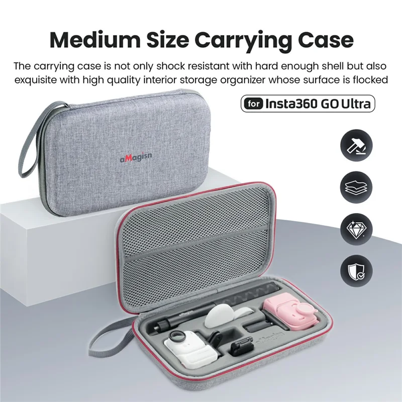 AMAGISN For Insta360 Go Ultra Storage Bag Protective Carrying Case Sports Camera Accessories