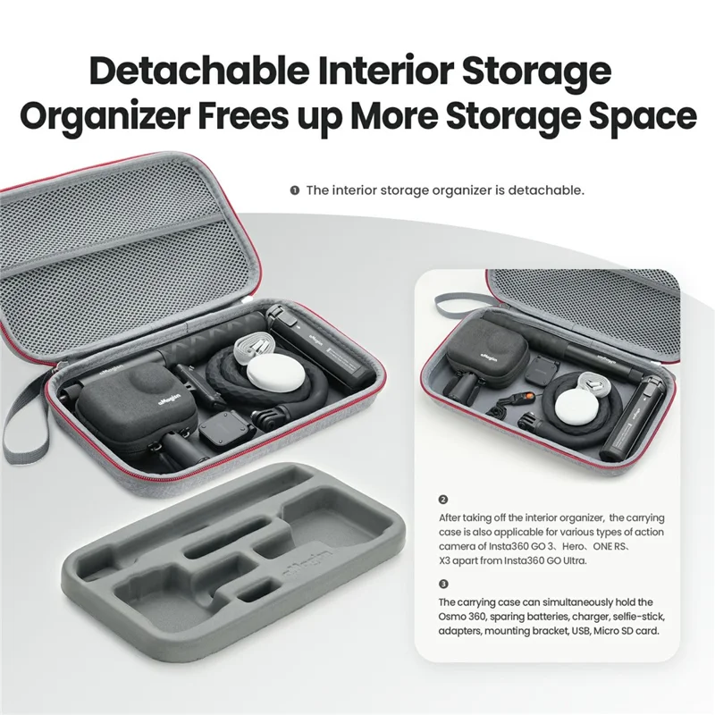 AMAGISN For Insta360 Go Ultra Storage Bag Protective Carrying Case Sports Camera Accessories