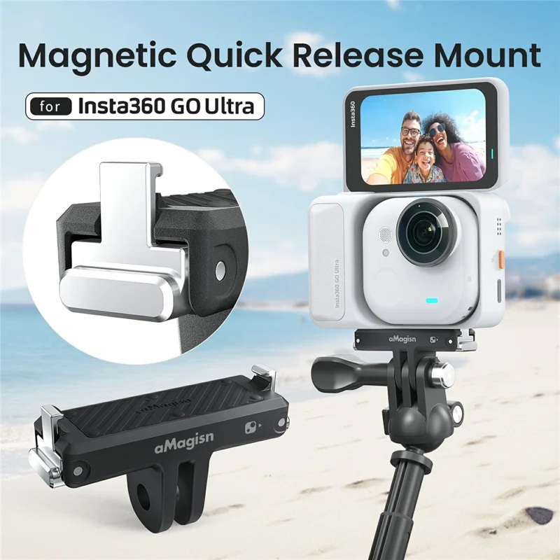AMAGISN For Insta360 Go Ultra Magnetic Quick Release Base Action Camera Mount Bracket