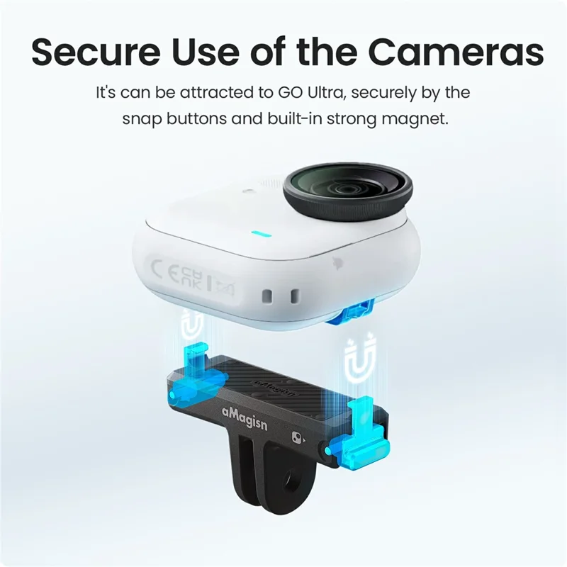 AMAGISN For Insta360 Go Ultra Magnetic Quick Release Base Action Camera Mount Bracket