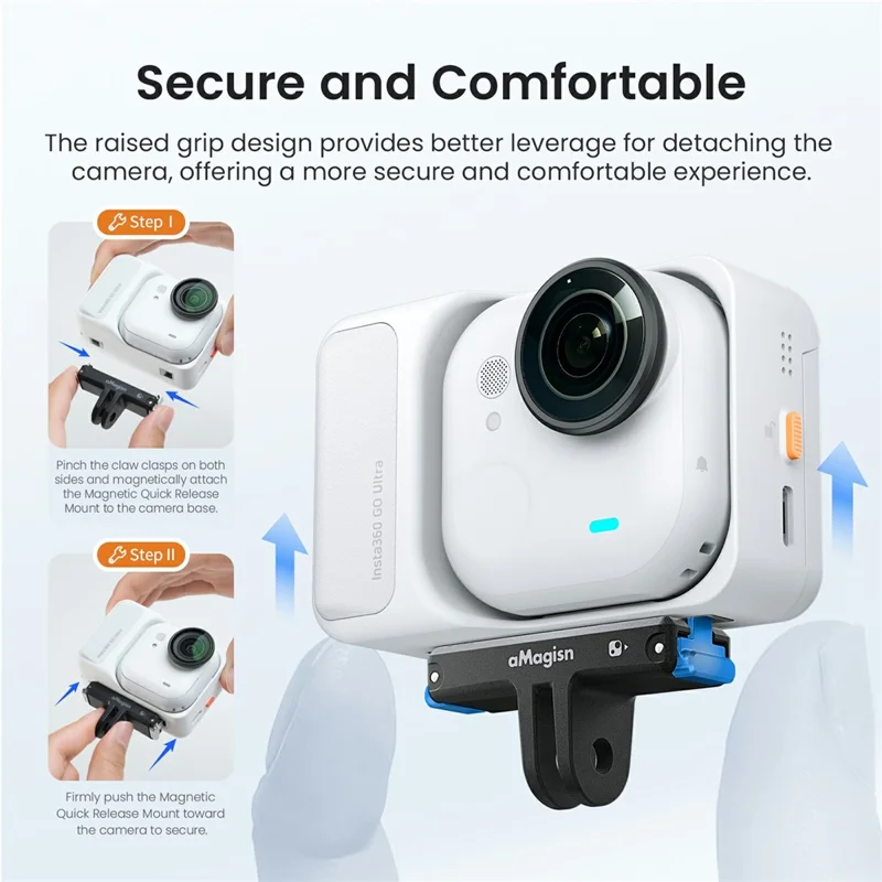 AMAGISN For Insta360 Go Ultra Magnetic Quick Release Base Action Camera Mount Bracket