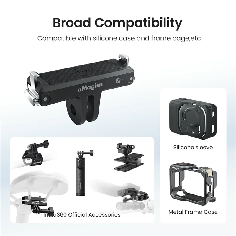 AMAGISN For Insta360 Go Ultra Magnetic Quick Release Base Action Camera Mount Bracket