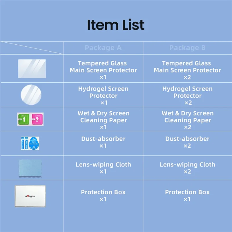 AMAGISN 2Pcs Screen Protector Set for DJI Osmo Nano Tempered Glass HD Protective Film Action Camera Accessories