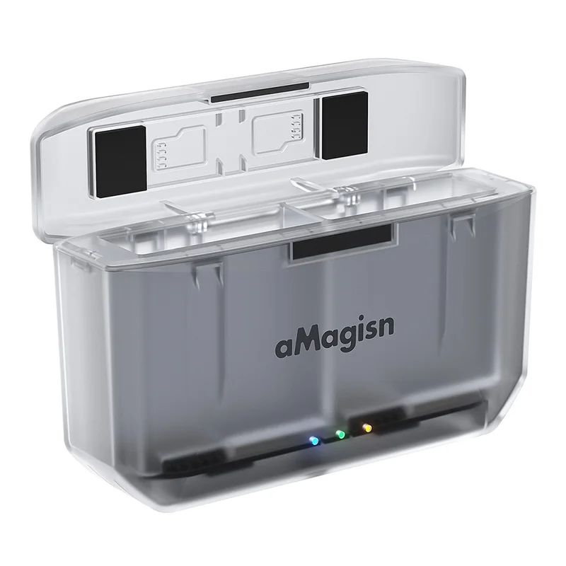 AMAGISN PD12 hurtig oplader til DJI Osmo Action 5 Pro / 4 / 3 / Osmo 360 kamera, batteriopbevaringskasse