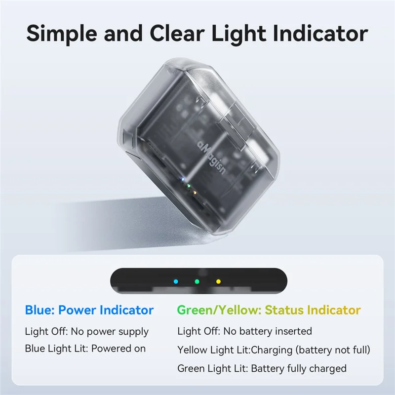 AMAGISN PD12 hurtig oplader til DJI Osmo Action 5 Pro / 4 / 3 / Osmo 360 kamera, batteriopbevaringskasse
